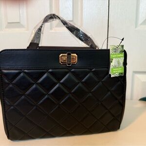 NWT - Badgley Mischka Quilted, Black Vegan Leather Bag